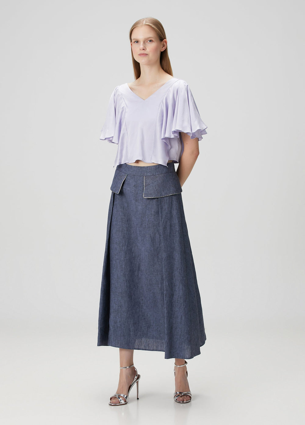 Atlas Midi Linen Skirt
