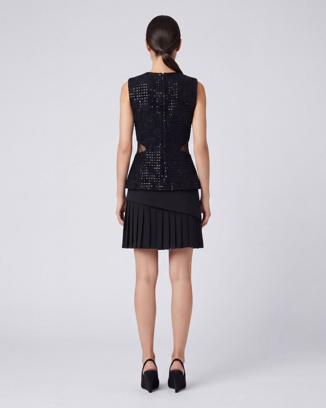 
                  
                    Eva Boucle’-tweed Sweetheart Neck Top
                  
                
