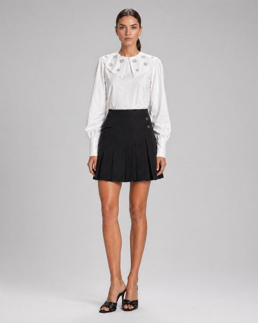 
                  
                    Yas Button Detail Wool Pleated Skirt
                  
                